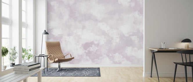 PHOTOWALL / Clouds and Birds - Pink (e327096)