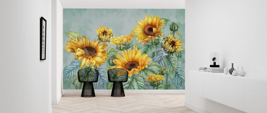 PHOTOWALL / Sunflowers - Green (e327103)