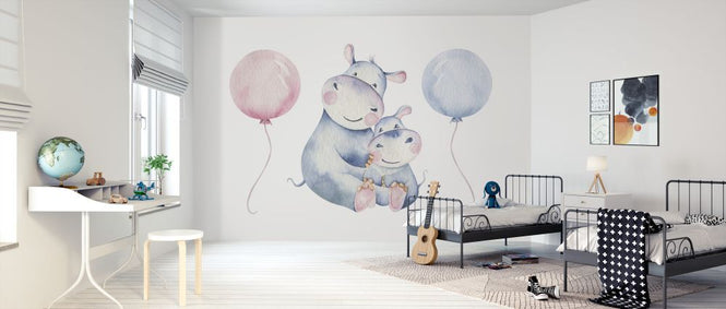 PHOTOWALL / Mother and Baby Hippo (e325071)