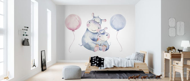 PHOTOWALL / Mother and Baby Hippo (e325071)