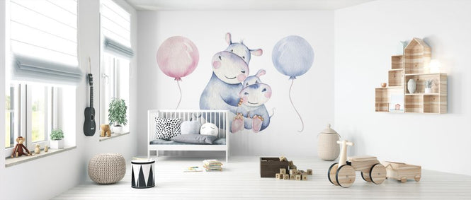 PHOTOWALL / Mother and Baby Hippo (e325071)