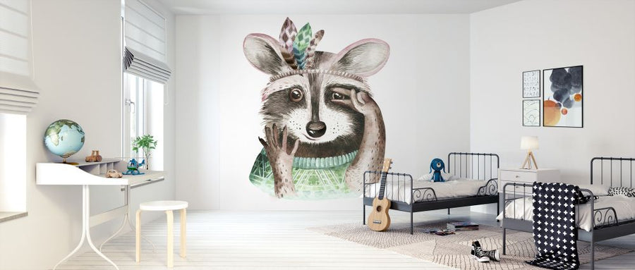 PHOTOWALL / Raccoon with Feathers (e325072)