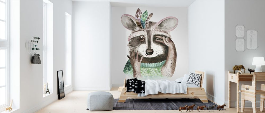 PHOTOWALL / Raccoon with Feathers (e325072)