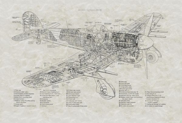 PHOTOWALL / Sectional Hawker Typhoon Drawings (e328019)