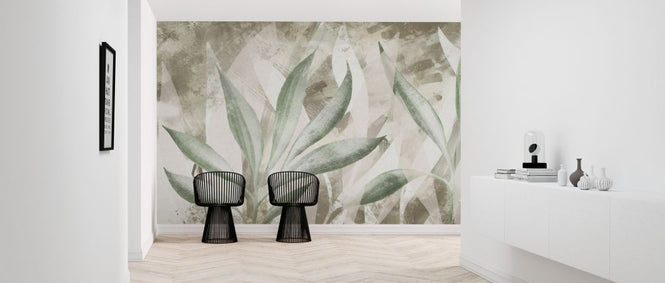 PHOTOWALL / Painted Leaves - Brown (e328125)