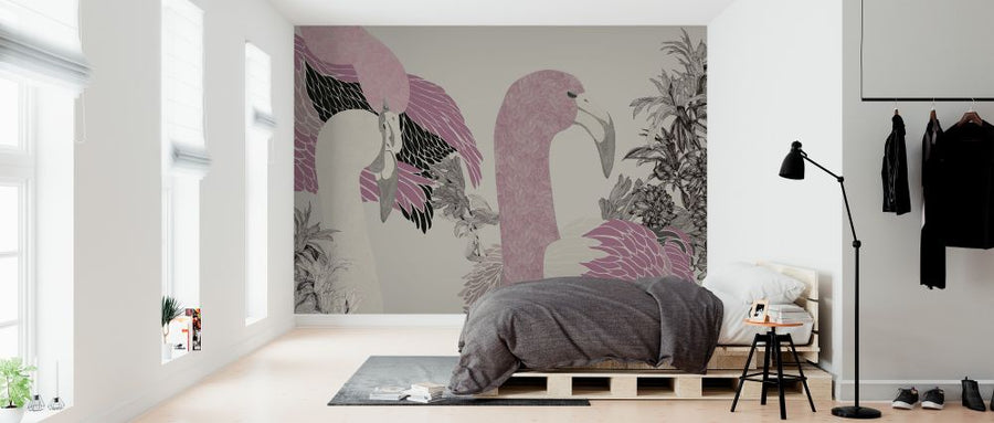 PHOTOWALL / Flamingo Devotion - Pink (e327690)