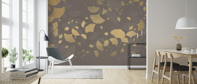 PHOTOWALL / Ginkgo biloba - Brown Yellow (e327696)