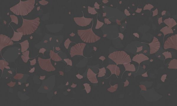 PHOTOWALL / Ginkgo biloba - Gray Wine Red (e327697)