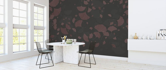 PHOTOWALL / Ginkgo biloba - Gray Wine Red (e327697)
