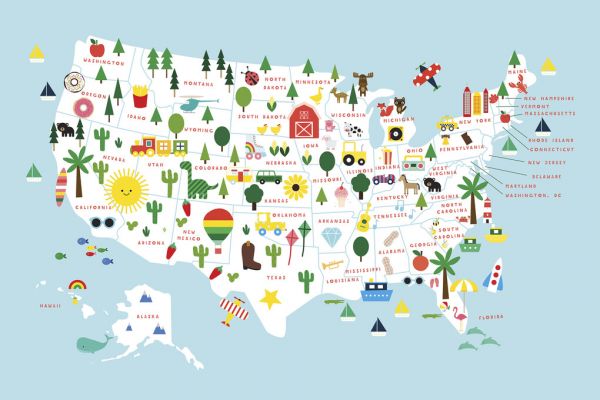 PHOTOWALL / Fun USA Map (e325386)