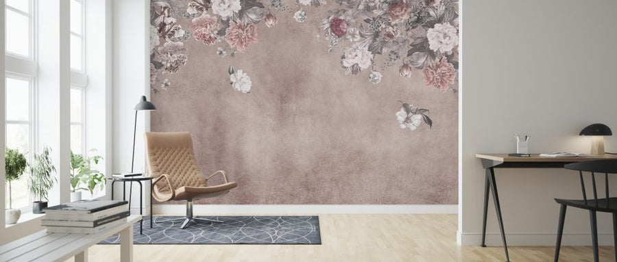 PHOTOWALL / Vintage Flower Wall - Pink (e328540)