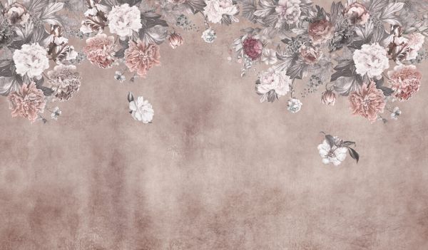 PHOTOWALL / Vintage Flower Wall - Pink (e328540)