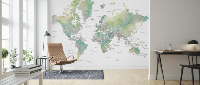 PHOTOWALL / World Map with Capitals (e325671)