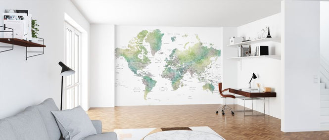 PHOTOWALL / World Map with Capitals (e325671)