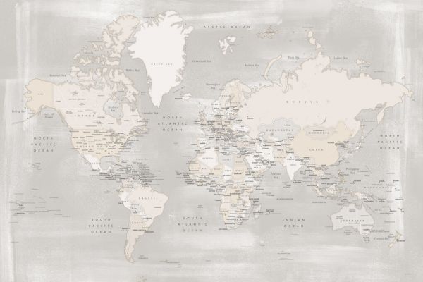 PHOTOWALL / World Map with Capitals (e325672)