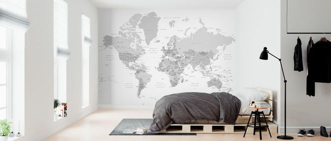 PHOTOWALL / World Map with Capitals (e325673)
