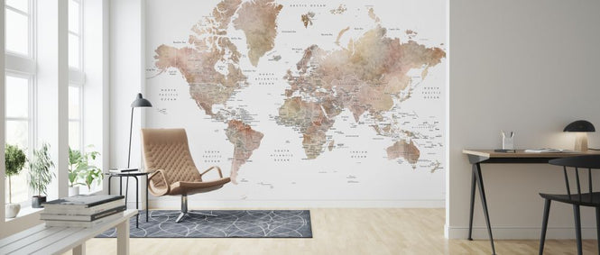 PHOTOWALL / World Map with Capitals (e325674)