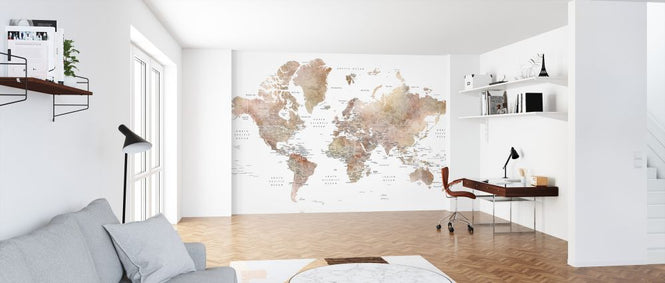 PHOTOWALL / World Map with Capitals (e325674)