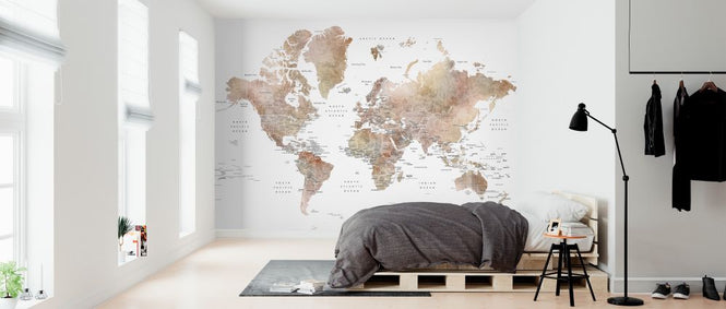PHOTOWALL / World Map with Capitals (e325674)