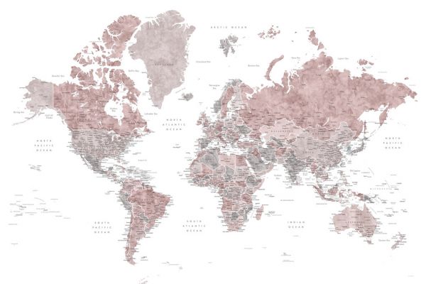 PHOTOWALL / World Map with Cities (e325679)