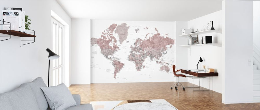 PHOTOWALL / World Map with Cities (e325679)