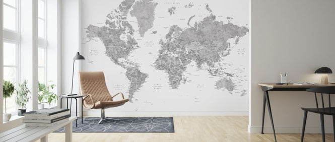 PHOTOWALL / World Map with Cities (e325680)