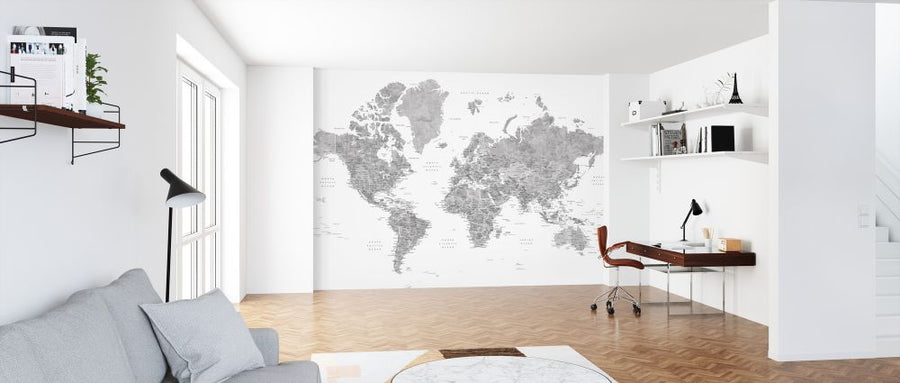 PHOTOWALL / World Map with Cities (e325680)