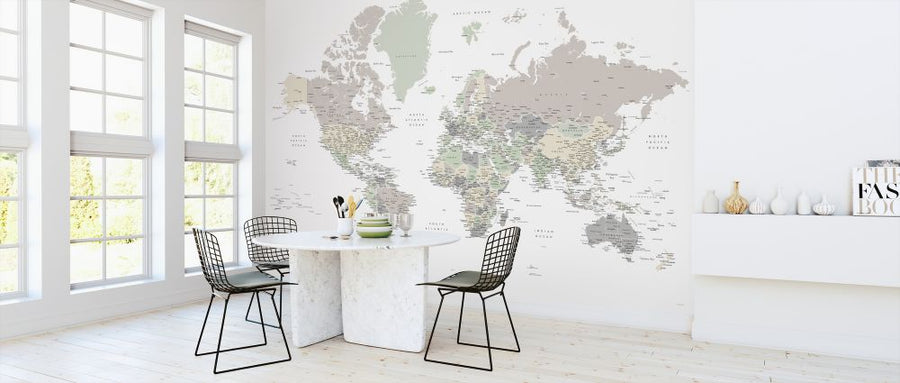 PHOTOWALL / World Map with Cities (e325681)