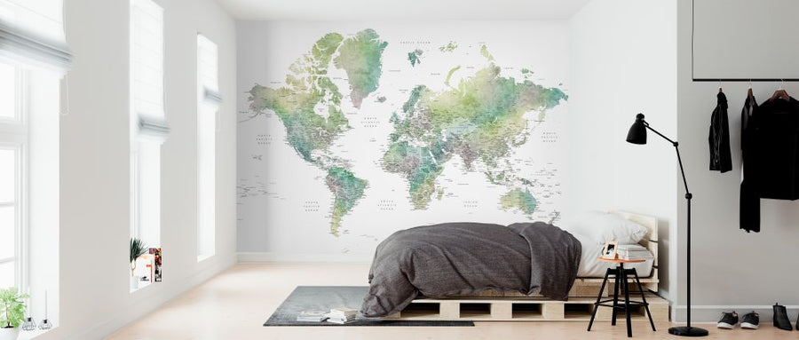 PHOTOWALL / World Map with Cities (e325682)
