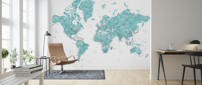 PHOTOWALL / World Map with Cities (e325683)