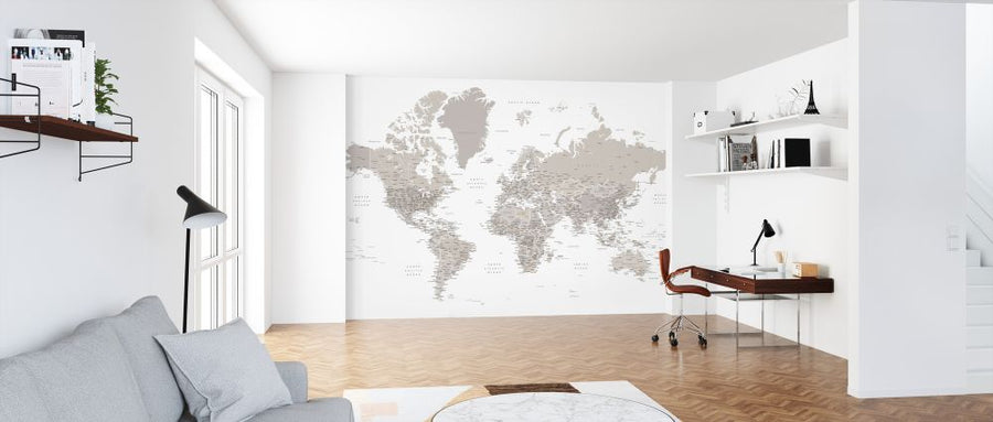 PHOTOWALL / World Map with Cities (e325684)