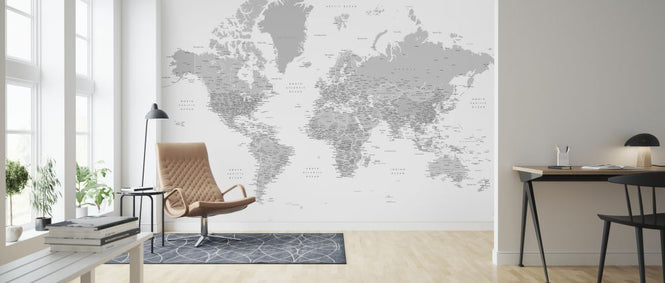 PHOTOWALL / World Map with Cities (e325685)