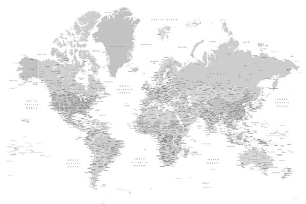 PHOTOWALL / World Map with Cities (e325685)