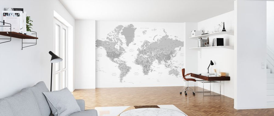 PHOTOWALL / World Map with Cities (e325685)