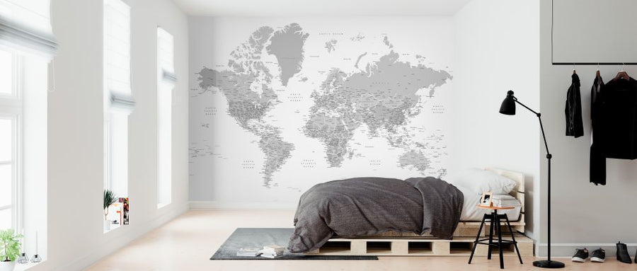 PHOTOWALL / World Map with Cities (e325685)