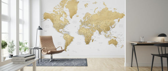 PHOTOWALL / World Map with Cities (e325686)