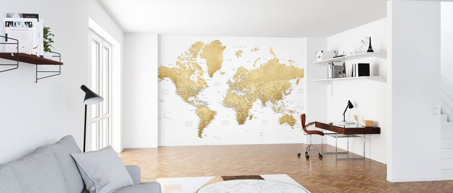 PHOTOWALL / World Map with Cities (e325686)