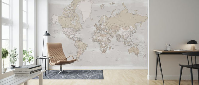 PHOTOWALL / World Map with Cities (e325687)