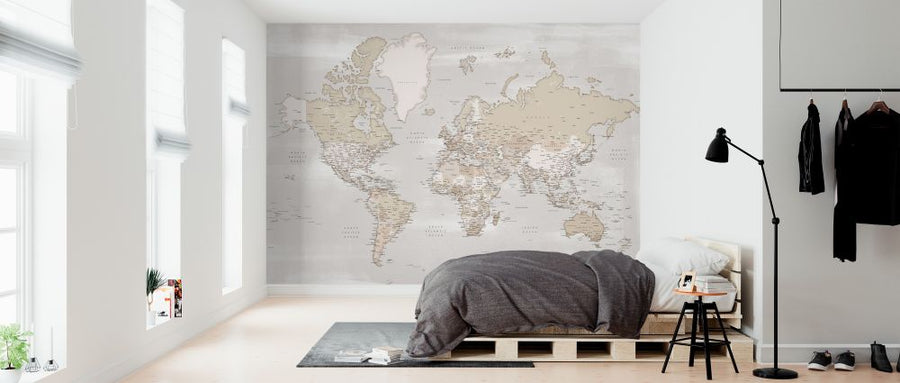 PHOTOWALL / World Map with Cities (e325687)