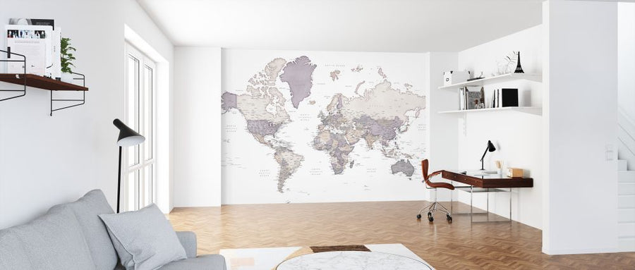 PHOTOWALL / World Map with Cities (e325688)