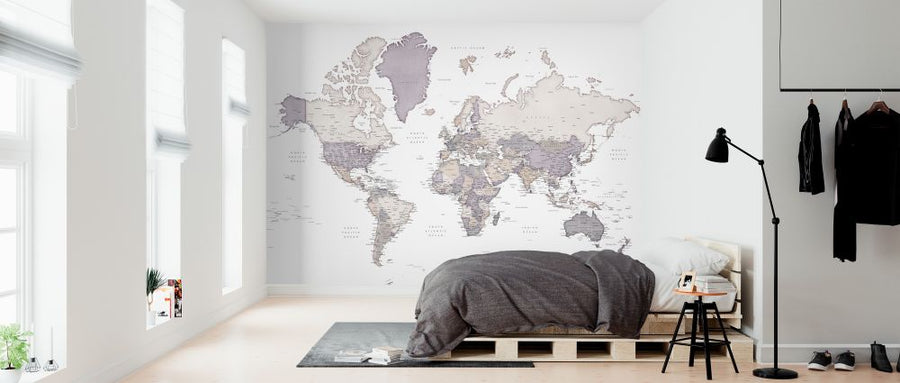 PHOTOWALL / World Map with Cities (e325688)