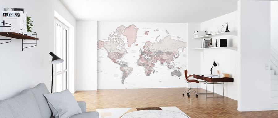 PHOTOWALL / World Map with Cities (e325689)