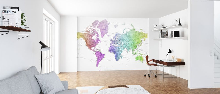 PHOTOWALL / World Map with Cities (e325691)