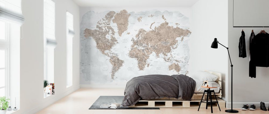 PHOTOWALL / World Map with Cities (e325692)