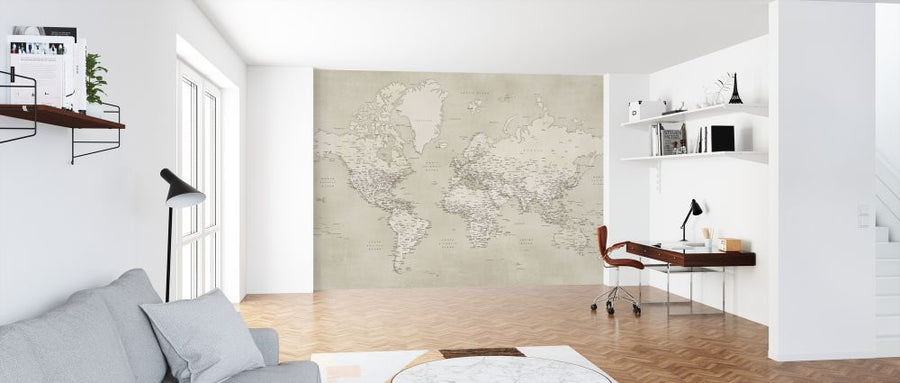 PHOTOWALL / World Map with Cities (e325694)