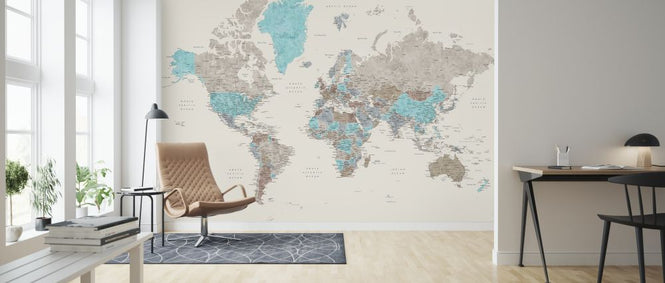 PHOTOWALL / World Map with Cities (e325695)