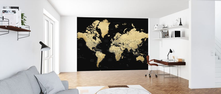 PHOTOWALL / World Map with Cities (e325696)