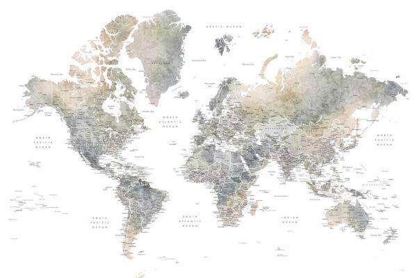 PHOTOWALL / World Map with Cities (e325699)