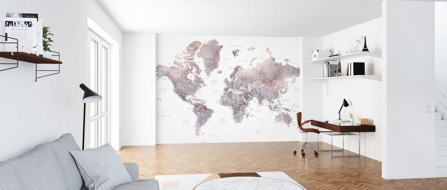 PHOTOWALL / World Map with Cities (e325700)