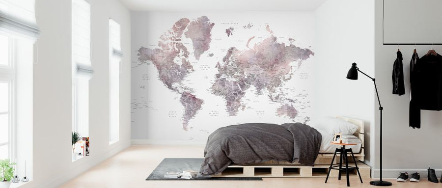 PHOTOWALL / World Map with Cities (e325700)